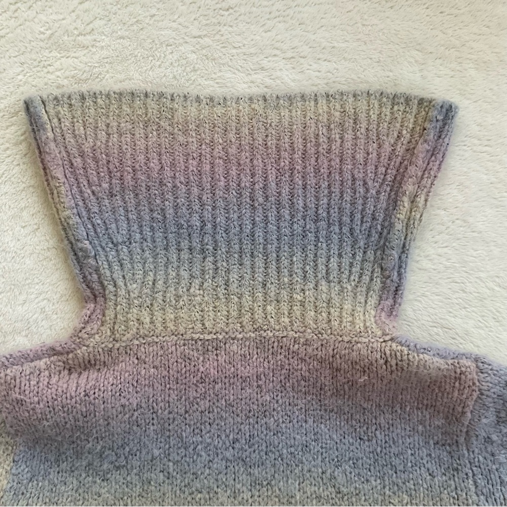Vintage Woolrich Pastel Rainbow Stripe Turtleneck Sweater Medium Wool Blend - Picture 9 of 15